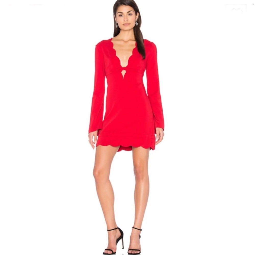 ALC scalloped red cocktail dress